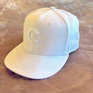 White Fitted Cubs Hat